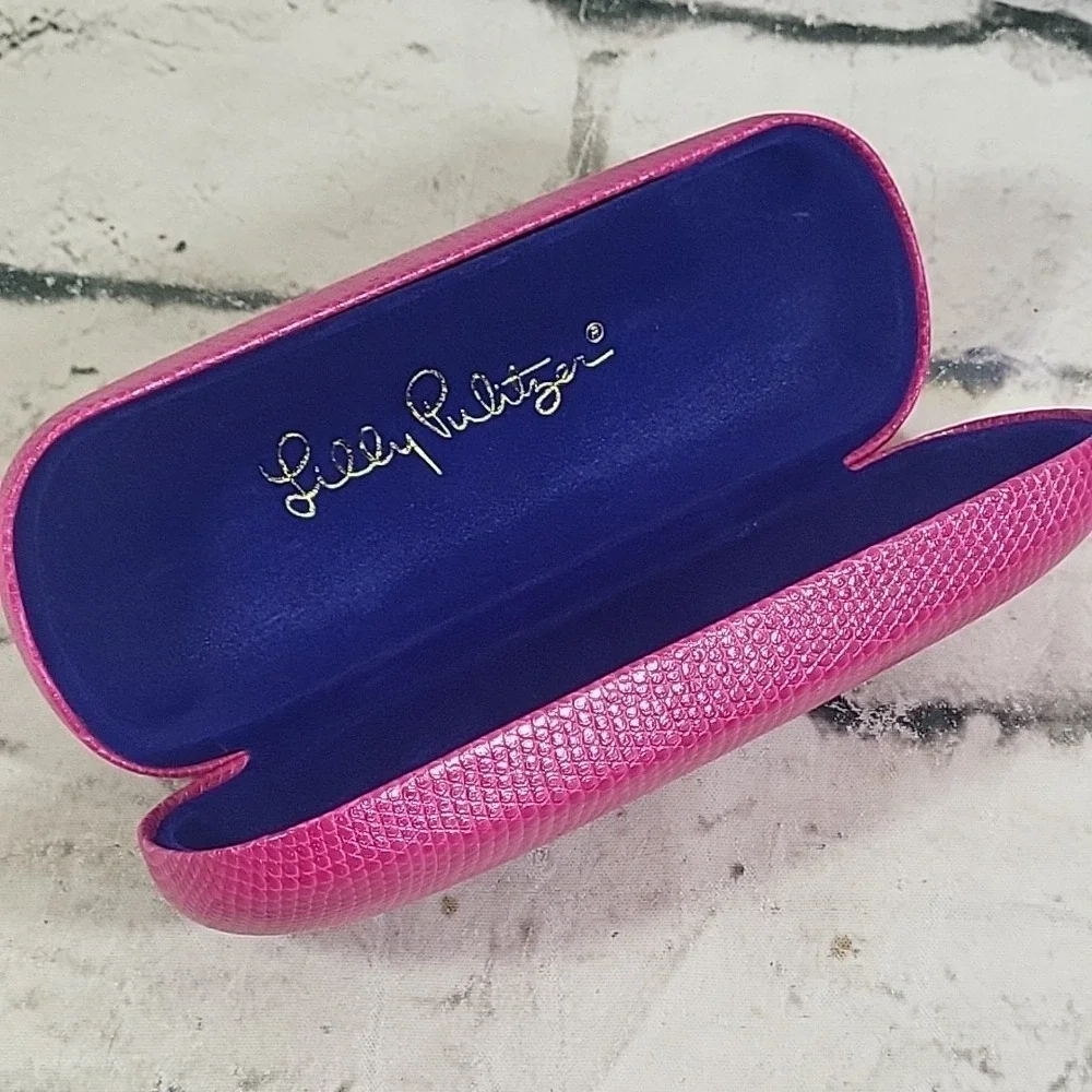 LILLY PULITZER Pink Faux Snakeskin Glasses Sunglasses Hard Travel CASE ONLY